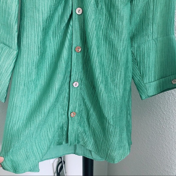 NWT Nanushka Pleated twist-front dress green - Picture 6 of 13